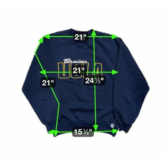 Vintage UCLA Sweatshirt Men's Medium Russell Athletic Crewneck Stitched USA 90s - Picture 9 of 9